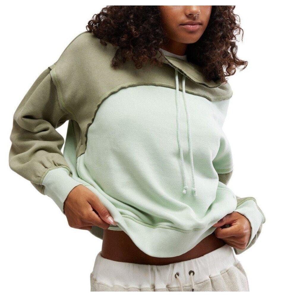 FREE PEOPLE Homestretch Crewneck Sweatshirt in Sage Size Medium